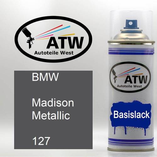 BMW, Madison Metallic, 127: 400ml Sprühdose, von ATW Autoteile West.